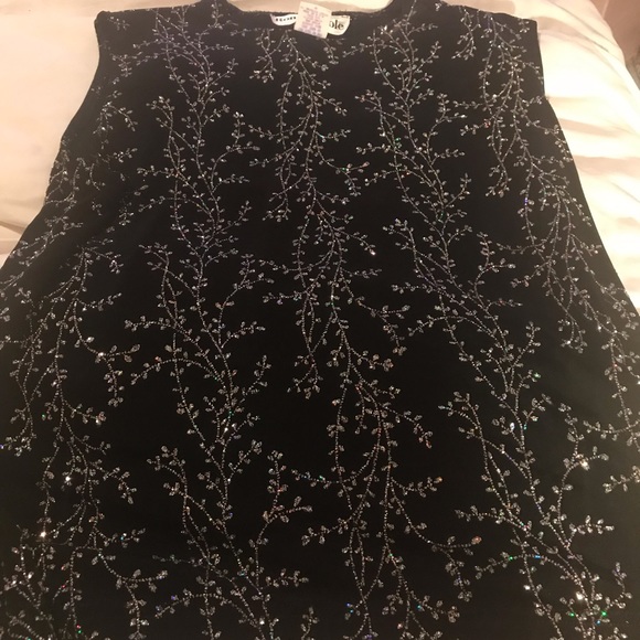 Ronnie Nicole Black Sparkly Shell/ top/ sleeveless,jersey,pullover. - Picture 10 of 12